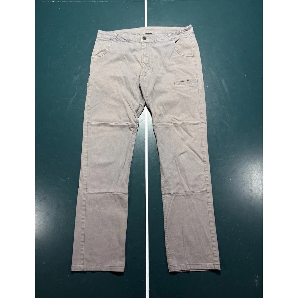 KAVU Base Camp Pants Mens 34x32 Double Knee Cargo Climbing Hiking Utility Gray‎